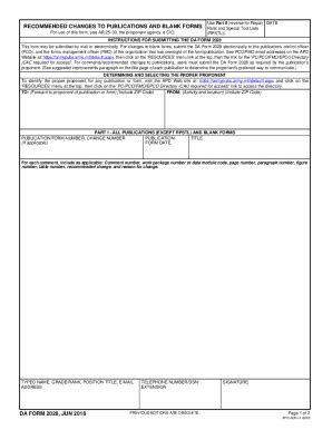 RECOMMENDED CHANGES TO PUBLICATIONS  .